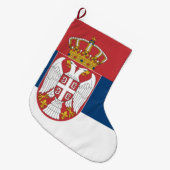 Servische vlag grote kerstsok (Voorkant (Hangend))