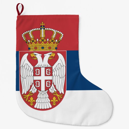 Servische vlag grote kerstsok (Voorkant)