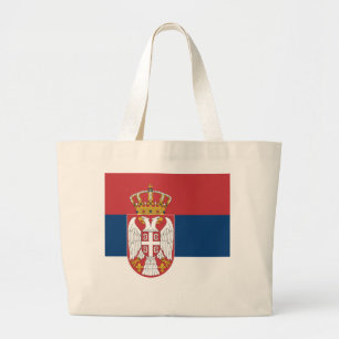 Servische vlag grote tote bag