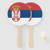 Servische vlag handwaaier (Voorkant en achterkant)