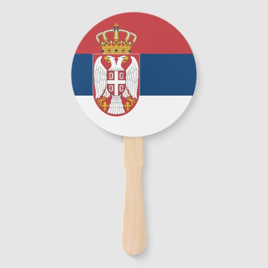 Servische vlag handwaaier (Voorkant)