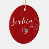 Servische vlag Heart, Republika Srbija Keramisch Ornament (Rechts)