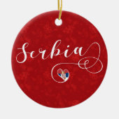 Servische vlag Heart, Republika Srbija Keramisch Ornament (Voorkant)