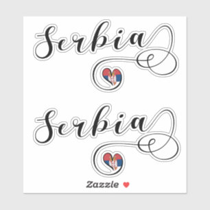 Servische vlag Heart, Republika Srbija Sticker