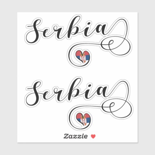 Servische vlag Heart, Republika Srbija Sticker (Vel)