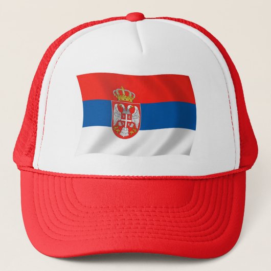 Servische Vlag Hoed Trucker Pet (Voorkant)