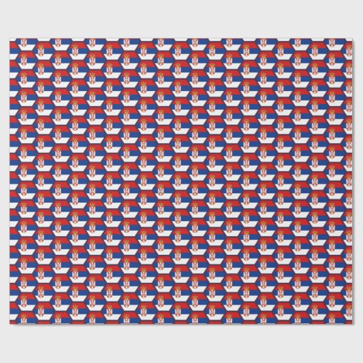Servische vlag Honeycomb Wrapping Paper Cadeaupapier (Vlak)