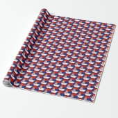 Servische vlag Honeycomb Wrapping Paper Cadeaupapier (Uitgerold)