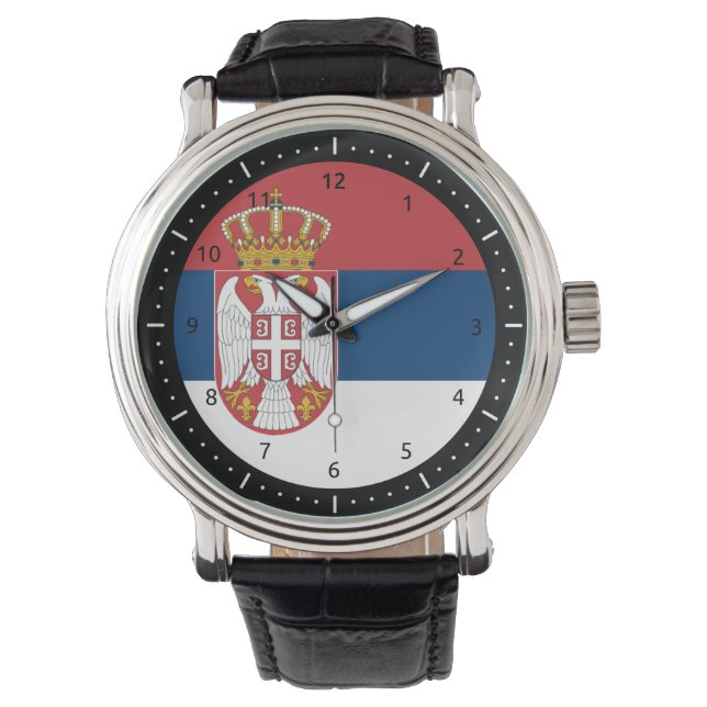 Servische vlag Horloge (Voorkant)