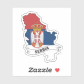 Servische vlag kaart sticker (Vel)