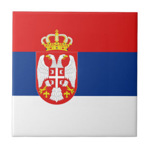 Servische Vlag Keramische Tegel Tegeltje