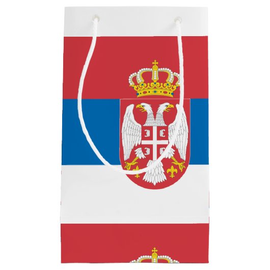 Servische vlag klein cadeauzakje (Voorkant)