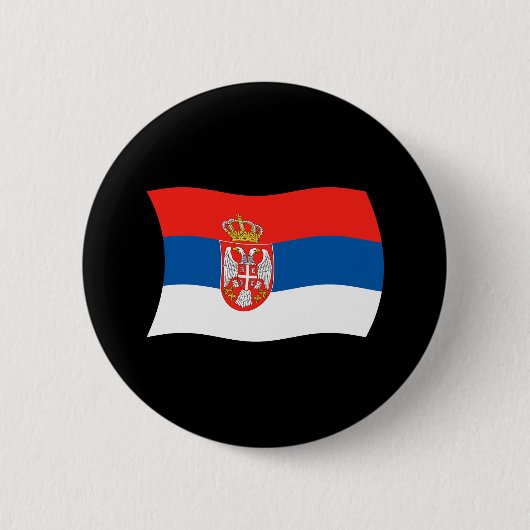 Servische Vlag Knop Ronde Button 5,7 Cm (Voorkant)