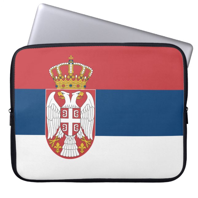 Servische vlag laptop sleeve (Voorkant)