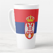 Servische vlag latte mok (Linkerhoek)