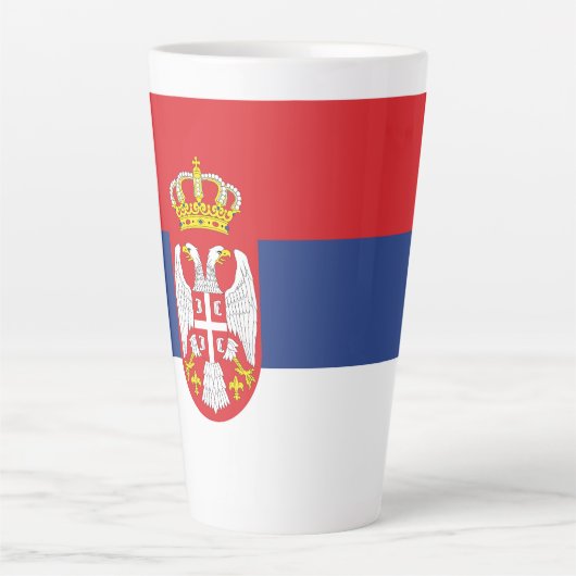 Servische vlag latte mok (Voorkant)