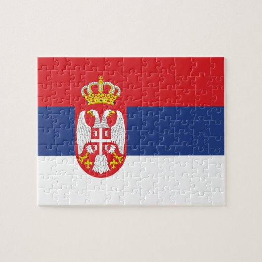 Servische vlag legpuzzel (Horizontaal)