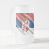 Servische vlag matglas bierpul (Voorkant links)