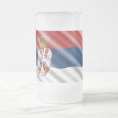 Servische vlag matglas bierpul (Center)