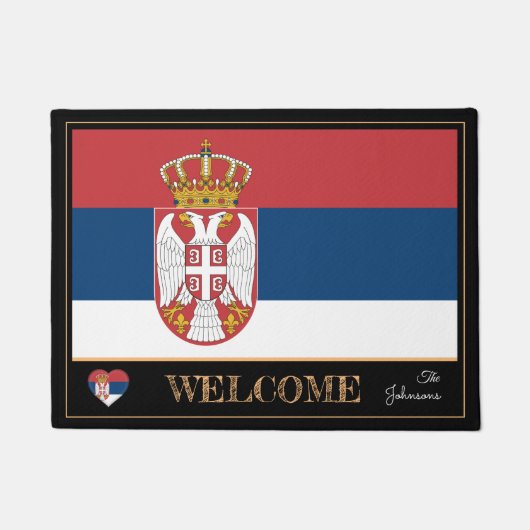 Servische vlag matten /sport Welkom (Voorkant)