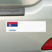 Servische vlag met naam in Servisch Bumpersticker (Op auto)