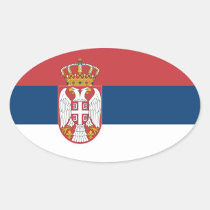 Servische vlag ovale sticker