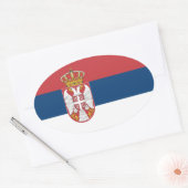 Servische vlag ovale sticker (Envelop)