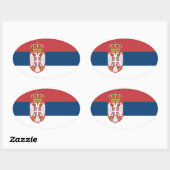 Servische vlag ovale sticker (Vel)