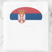 Servische vlag ovale sticker (Tas)