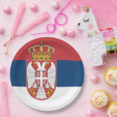 Servische vlag papieren bordje (Feest)