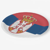 Servische vlag papieren bordje (Gekanteld)