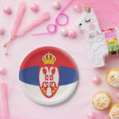 Servische vlag papieren bordje (Feest)