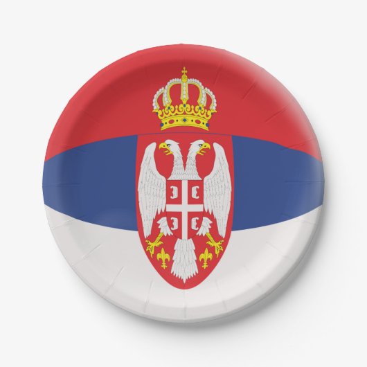 Servische vlag papieren bordje (Voorkant)