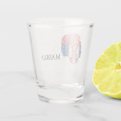 Servische vlag, patriottisch shot glas (Achterkant)