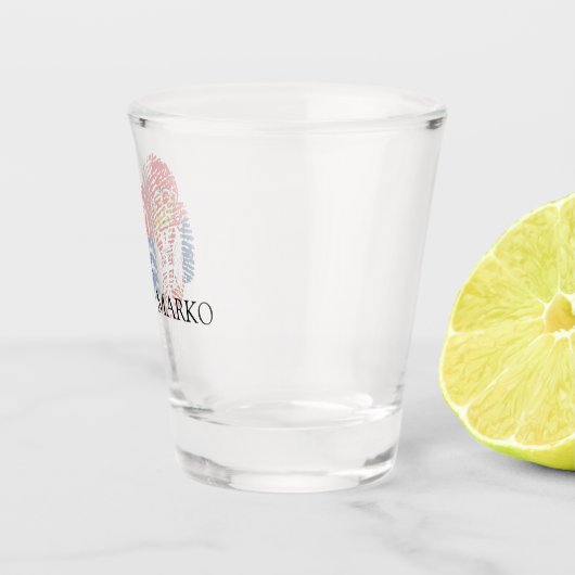 Servische vlag, patriottisch shot glas (Rechts)