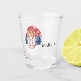 Servische vlag, patriottisch shot glas