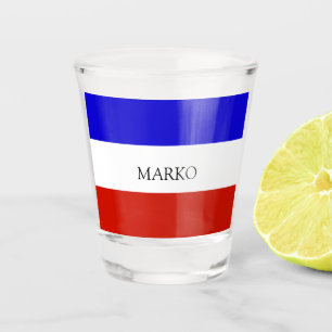 Servische vlag, patriottisch shot glas