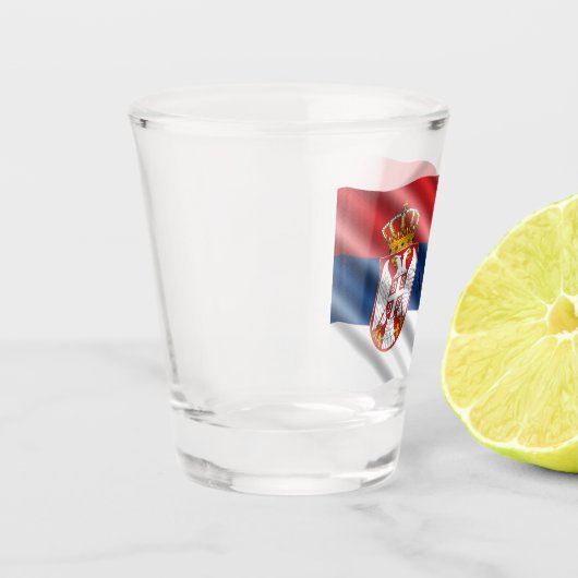 Servische vlag, patriottisch shot glas (Links)
