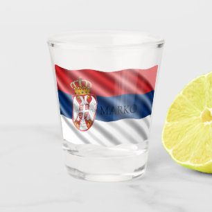 Servische vlag, patriottisch shot glas