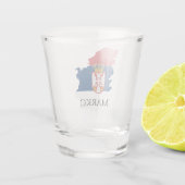 Servische vlag, patriottisch shot glas (Achterkant)