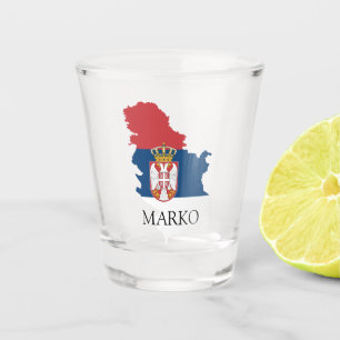 Servische vlag, patriottisch shot glas