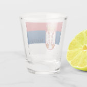 Servische vlag, patriottisch shot glas (Achterkant)