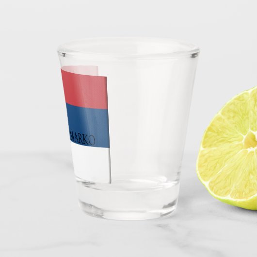 Servische vlag, patriottisch shot glas (Rechts)
