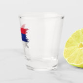 Servische vlag, penseelstreek, Servische vlag Shot Glas (Rechts)
