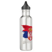 Servische vlag, penseelstreek, Servische vlag Waterfles (Links)