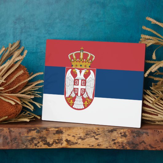 Servische vlag plaquette fotoplaat (Zijkant)