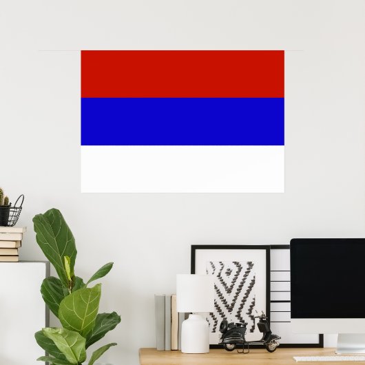 Servische vlag poster (Thuiskantoor)