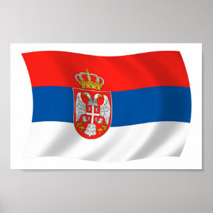 Servische Vlag Poster Print