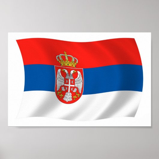 Servische Vlag Poster Print (Voorkant)