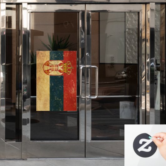 Servische vlag raamsticker (Kantoordeur)